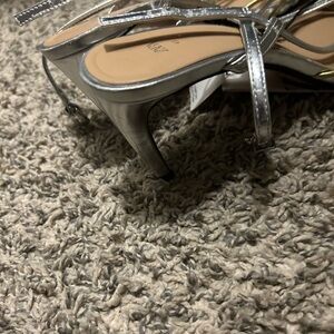 Elegant Silver Strappy Heels